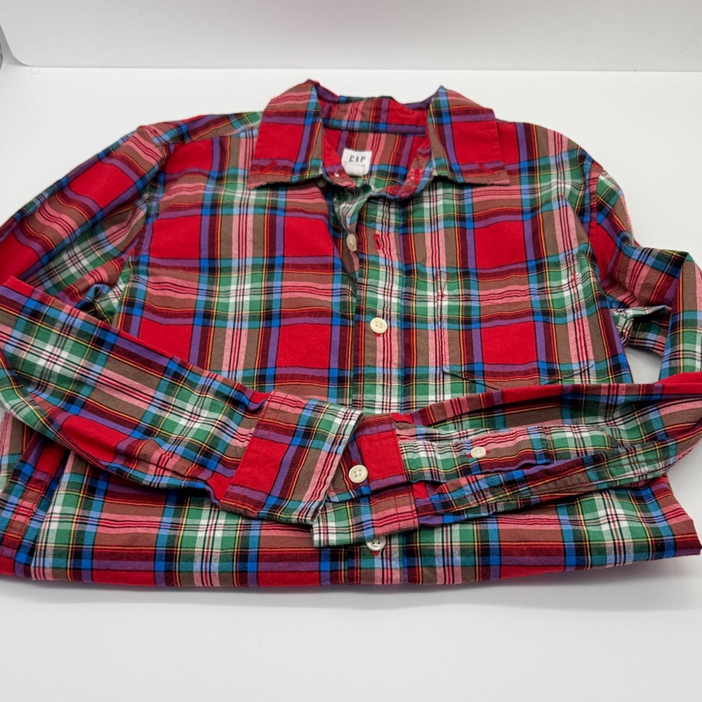 GAP Kids Multicolor Plaid Shirt - Size Medium
